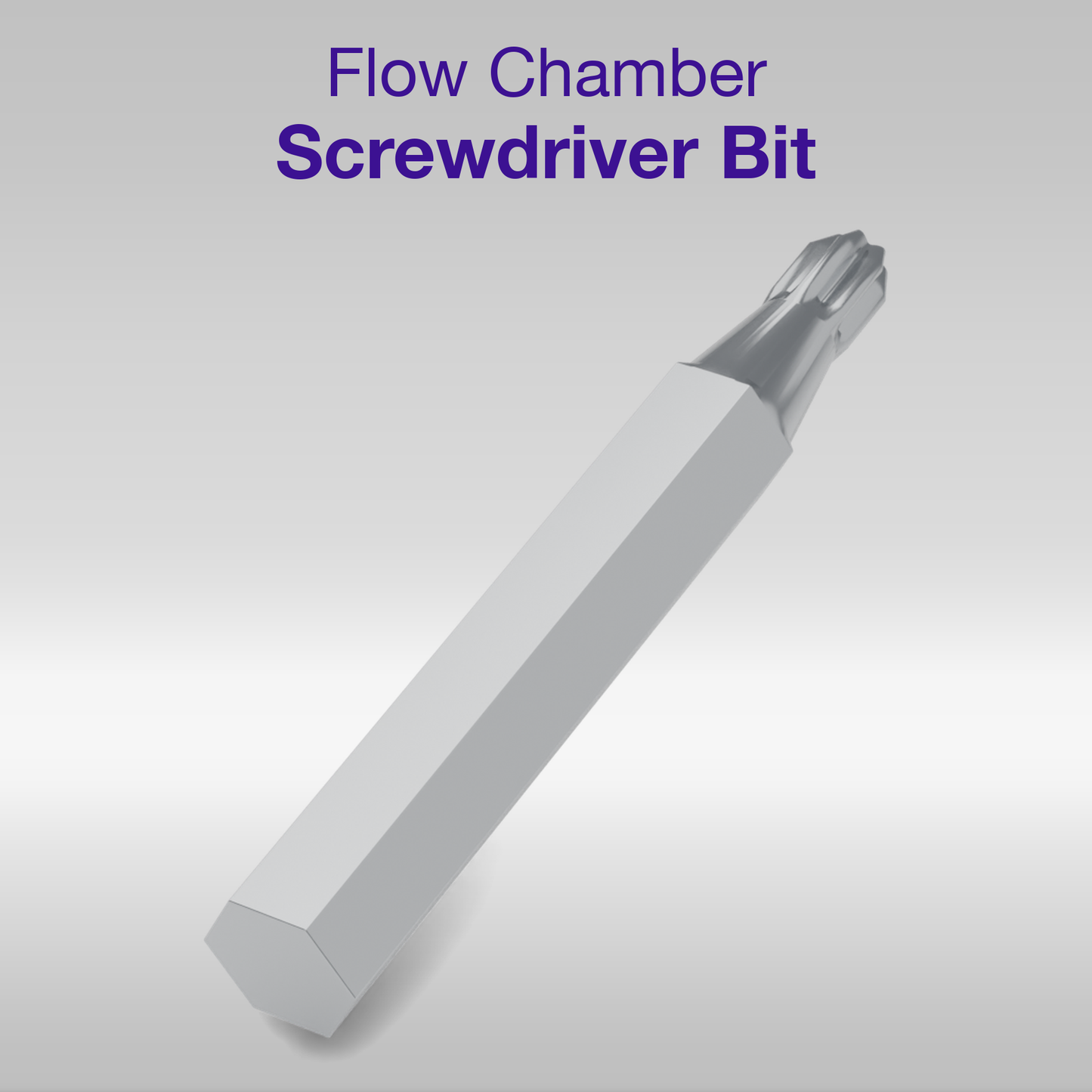 Torx screwdriver bit for the MACS Matchmaker flow chamber assembly screws, with a micro hex shank and a hexalobular tip