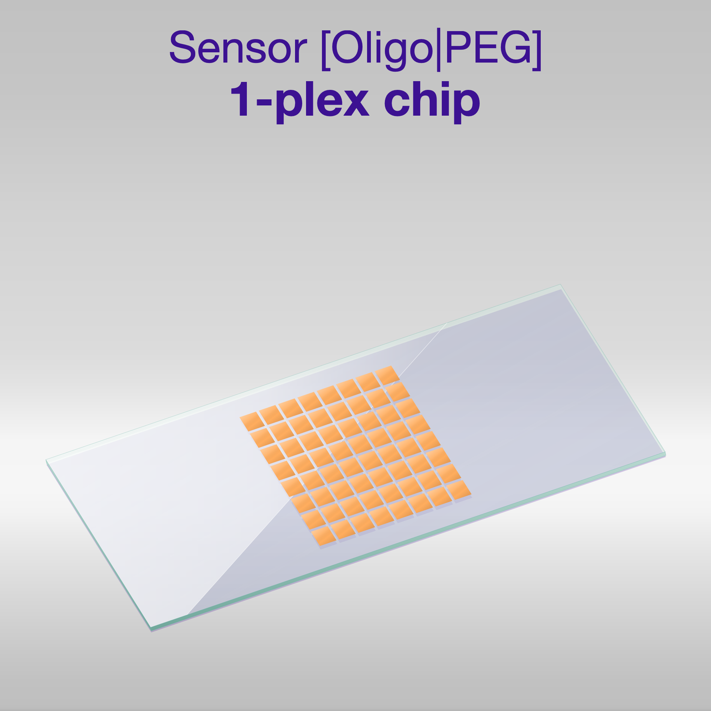 Sensor 2D PEG Oligo-PEG 1-plex chip, one colour per oligo sequence
